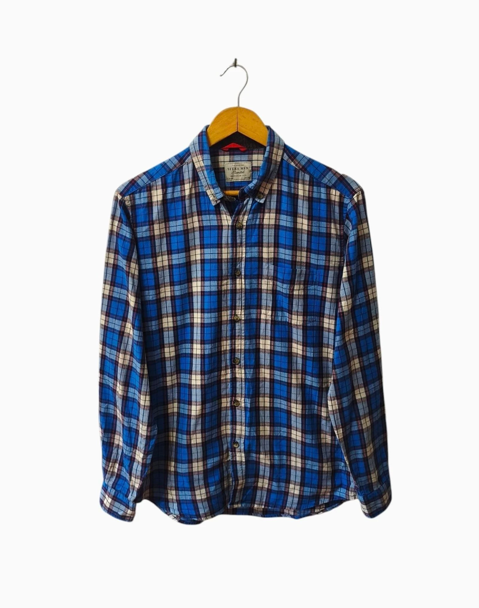 Camisa de cuadros azul y blanco Sfera hombre Talla L